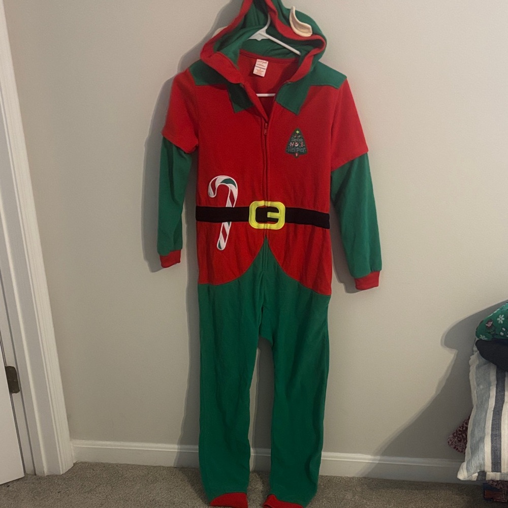 Festive Red and Green Elf Onesie